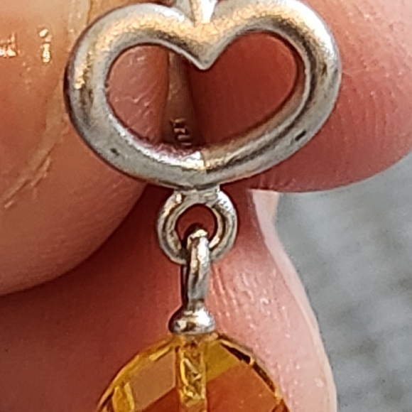 Endless Jewelry Citrine Heart Grip Drop Silver Crystal - Picture 5 of 5